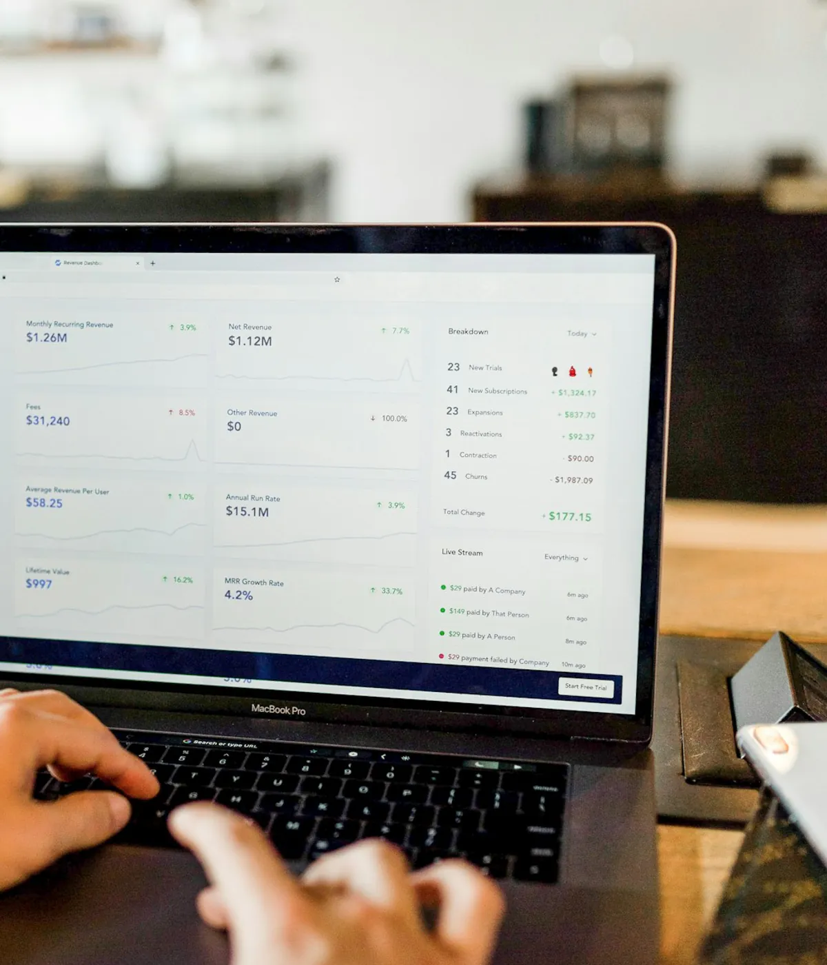 Business buyer working with an online ordering system on a laptop