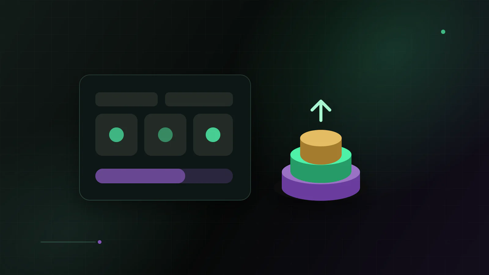 Headless storefront budget dashboard beside a balanced stack of project costs